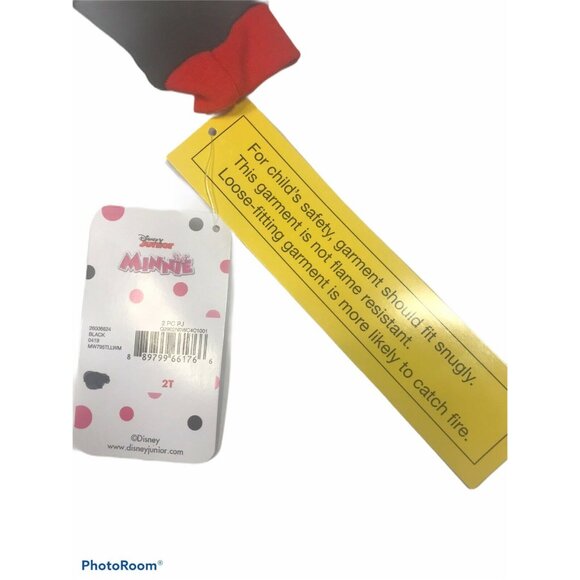 Disney Junior Toddler Size 2T PJ Top 1 Piece No Bottom Minnie Black Red New - Picture 2 of 12